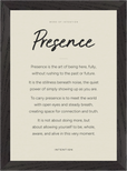 Presence Word of Intention Framed print 21x29.7 cm / 8x12" Black frame Linen paper