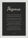 Presence Word of Intention Framed print 21x29.7 cm / 8x12" White frame Carbon paper