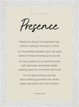 Presence Word of Intention Framed print 21x29.7 cm / 8x12" White frame Linen paper