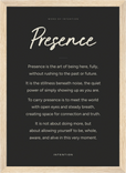 Presence Word of Intention Framed print 21x29.7 cm / 8x12" Wood frame Carbon paper