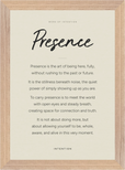 Presence Word of Intention Framed print 21x29.7 cm / 8x12" Wood frame Linen paper