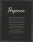 Presence Word of Intention Framed print 30x40 cm / 12x16″ Black frame Carbon paper