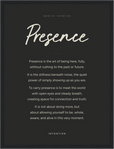 Presence Word of Intention Framed print 30x40 cm / 12x16″ Black frame Carbon paper