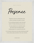 Presence Word of Intention Framed print 30x40 cm / 12x16″ White frame Linen paper