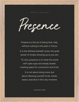 Presence Word of Intention Framed print 30x40 cm / 12x16″ Wood frame Carbon paper