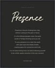 Presence Word of Intention Framed print 40x50 cm / 16x20″ Black frame Carbon paper