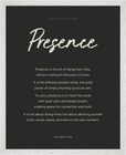 Presence Word of Intention Framed print 40x50 cm / 16x20″ White frame Carbon paper