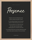 Presence Word of Intention Framed print 40x50 cm / 16x20″ Wood frame Carbon paper