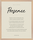Presence Word of Intention Framed print 40x50 cm / 16x20″ Wood frame Linen paper