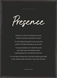 Presence Word of Intention Framed print 50x70 cm / 20x28″ Black frame Carbon paper