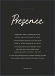 Presence Word of Intention Framed print 50x70 cm / 20x28″ Black frame Carbon paper