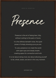 Presence Word of Intention Framed print 50x70 cm / 20x28″ Dark wood frame Carbon paper