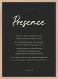 Presence Word of Intention Framed print 50x70 cm / 20x28″ Wood frame Carbon paper