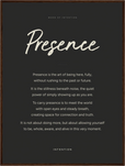 Presence Word of Intention Framed print 60x80 cm / 24x32″ Dark wood frame Carbon paper