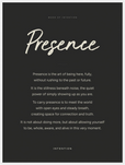 Presence Word of Intention Framed print 60x80 cm / 24x32″ White frame Carbon paper