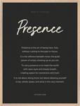 Presence Word of Intention Framed print 60x80 cm / 24x32″ Wood frame Carbon paper