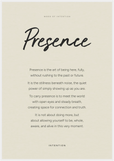 Presence Word of Intention Framed print 70x100 cm / 28x40″ White frame Linen paper