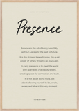 Presence Word of Intention Framed print 70x100 cm / 28x40″ Wood frame Linen paper