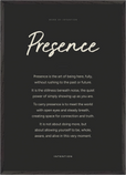 Presence Word of Intention Framed print A1 (59.4 x 84.1 cm) Black frame Carbon paper