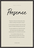 Presence Word of Intention Framed print A1 (59.4 x 84.1 cm) Black frame Linen paper