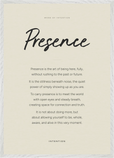 Presence Word of Intention Framed print A1 (59.4 x 84.1 cm) White frame Linen paper