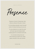 Presence Word of Intention Framed print A1 (59.4 x 84.1 cm) White frame Linen paper