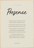 Presence Word of Intention Framed print A1 (59.4 x 84.1 cm) Wood frame Linen paper