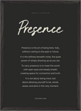 Presence Word of Intention Framed print A2 (42 x 59.4 cm) Black frame Carbon paper