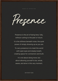 Presence Word of Intention Framed print A2 (42 x 59.4 cm) Dark wood frame Carbon paper