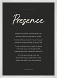 Presence Word of Intention Framed print A2 (42 x 59.4 cm) White frame Carbon paper