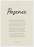 Presence Word of Intention Framed print A2 (42 x 59.4 cm) White frame Linen paper