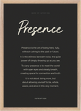 Presence Word of Intention Framed print A2 (42 x 59.4 cm) Wood frame Carbon paper