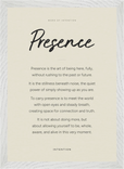 Presence Word of Intention Framed print A3 (29.7 x 42 cm) White frame Linen paper
