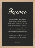Presence Word of Intention Framed print A3 (29.7 x 42 cm) Wood frame Carbon paper