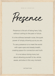 Presence Word of Intention Framed print A3 (29.7 x 42 cm) Wood frame Linen paper