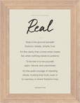 Real Word of Intention Framed print 13x18 cm / 5x7″ Wood frame Linen paper