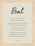 Real Word of Intention Framed print 13x18 cm / 5x7″ Wood frame Linen paper