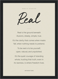 Real Word of Intention Framed print 21x29.7 cm / 8x12" Black frame Linen paper