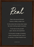 Real Word of Intention Framed print 21x29.7 cm / 8x12" Dark wood frame Carbon paper