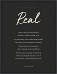 Real Word of Intention Framed print 30x40 cm / 12x16″ Black frame Carbon paper