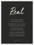 Real Word of Intention Framed print 30x40 cm / 12x16″ White frame Carbon paper
