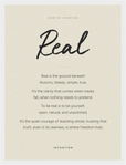 Real Word of Intention Framed print 30x40 cm / 12x16″ White frame Linen paper