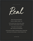 Real Word of Intention Framed print 40x50 cm / 16x20″ Black frame Carbon paper