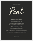 Real Word of Intention Framed print 40x50 cm / 16x20″ White frame Carbon paper