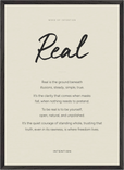 Real Word of Intention Framed print 50x70 cm / 20x28″ Black frame Linen paper