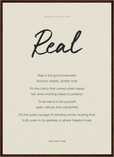 Real Word of Intention Framed print 50x70 cm / 20x28″ Dark wood frame Linen paper