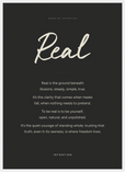 Real Word of Intention Framed print 50x70 cm / 20x28″ White frame Carbon paper