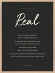 Real Word of Intention Framed print 60x80 cm / 24x32″ Wood frame Carbon paper