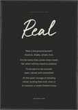 Real Word of Intention Framed print 70x100 cm / 28x40″ Black frame Carbon paper
