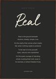 Real Word of Intention Framed print 70x100 cm / 28x40″ Dark wood frame Carbon paper